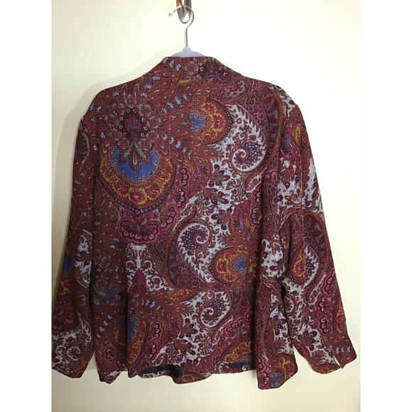 ColdWater Creek Women’s Vintage Tapestry Print Button Front Blazer Sz. 2x EUC - Picture 4 of 11